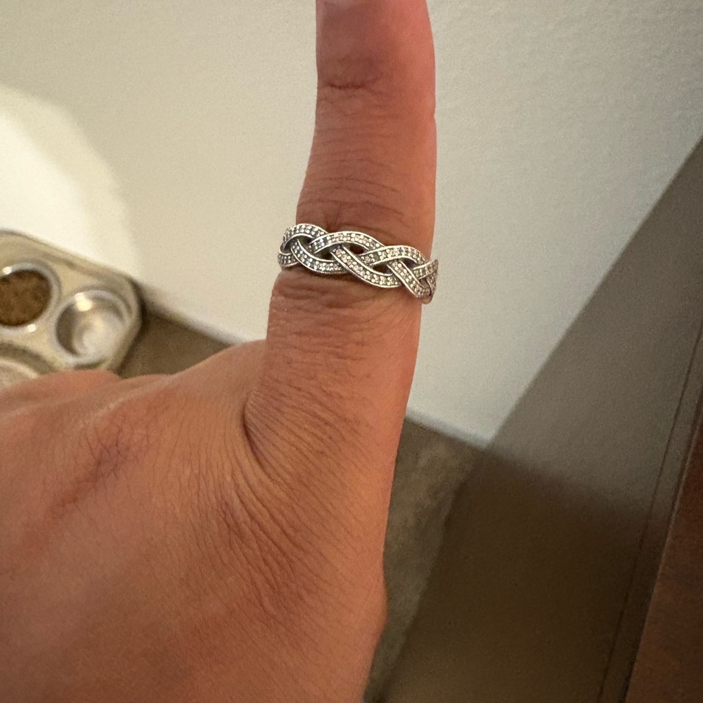 Pandora Silver Braided Ring